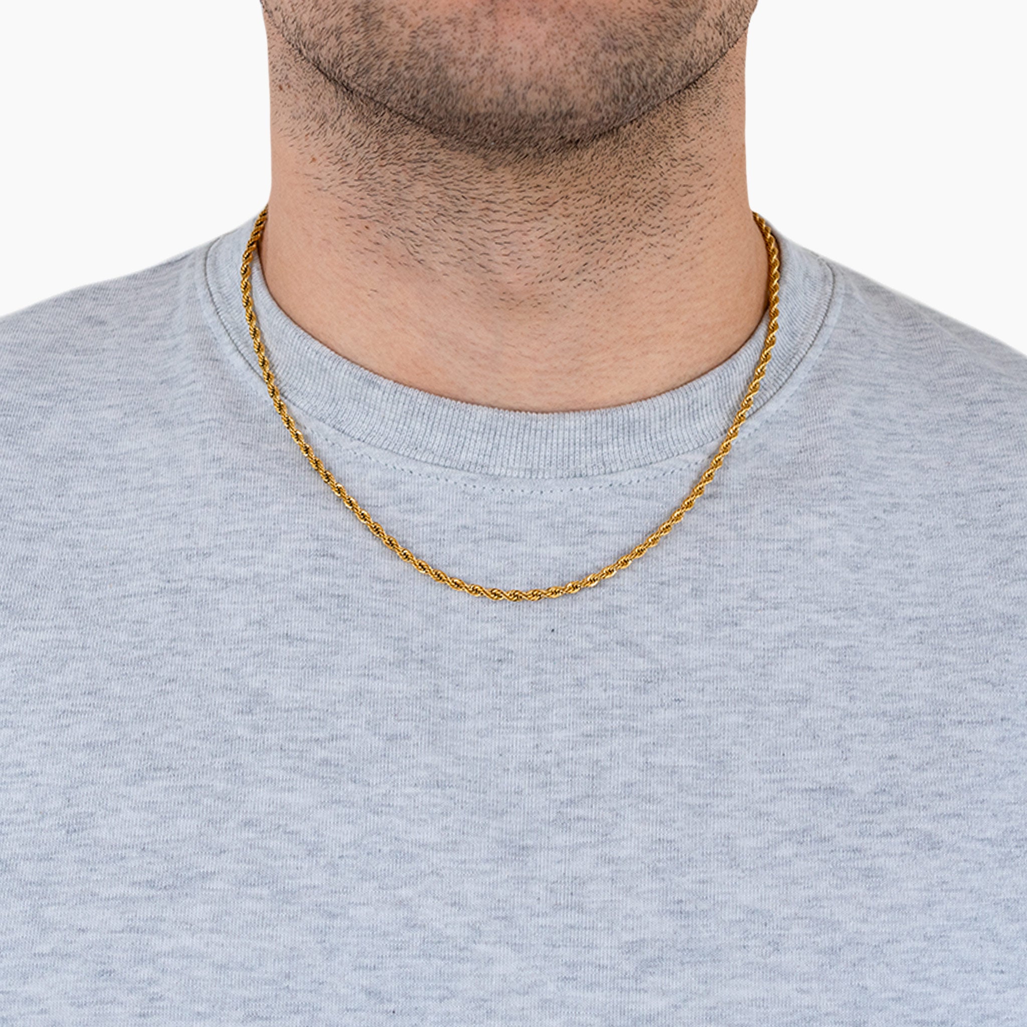 3mm Twisted Rope Chain - Gold