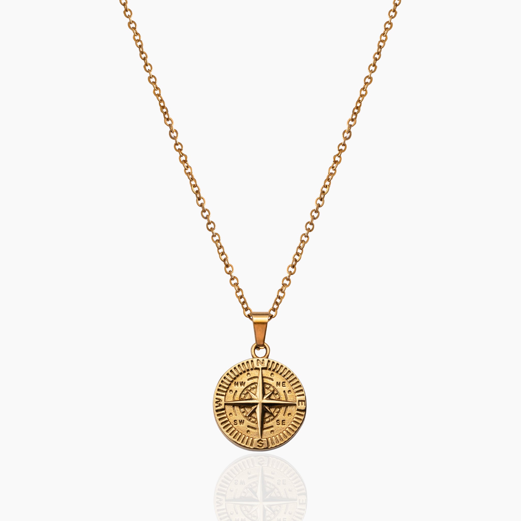 Buy Gold Compass Necklace Gold PVD Coating Compass Necklace Mens Compass  Necklace Gold North Star Necklace Vintage Necklace Wax Seal WATERPROOF  Online in India - Etsy