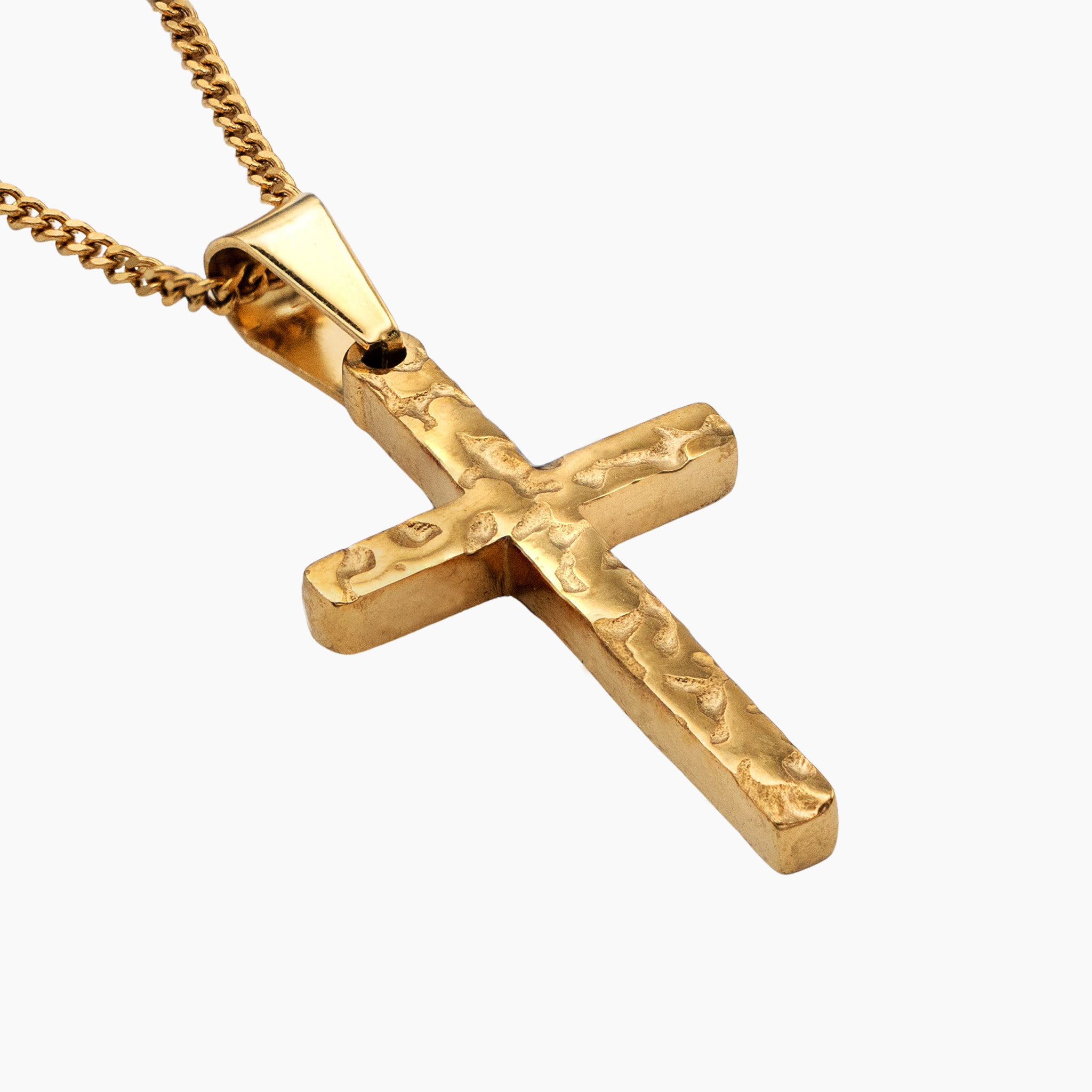 Rugged Cross Pendant - Gold