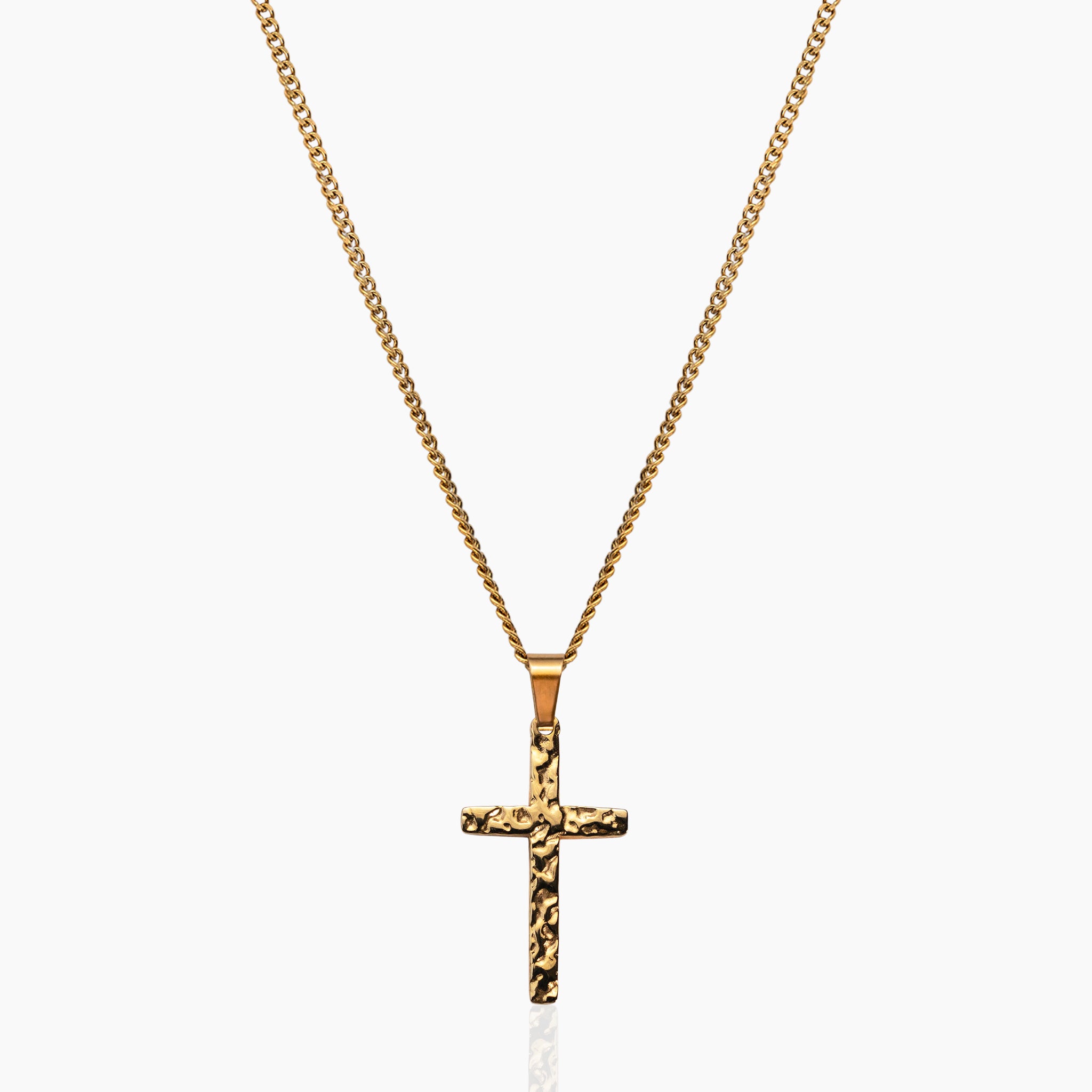 Rugged Cross Pendant - Gold