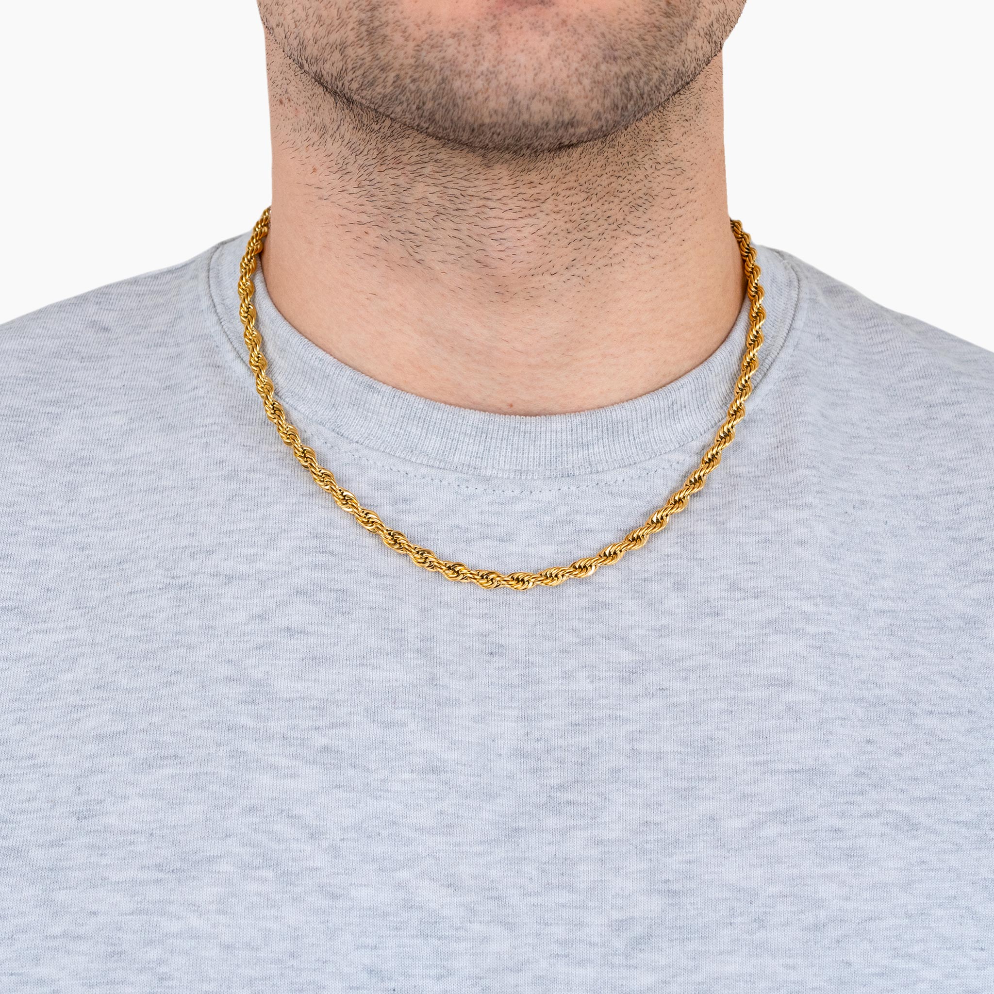 5mm Twisted Rope Chain - Gold