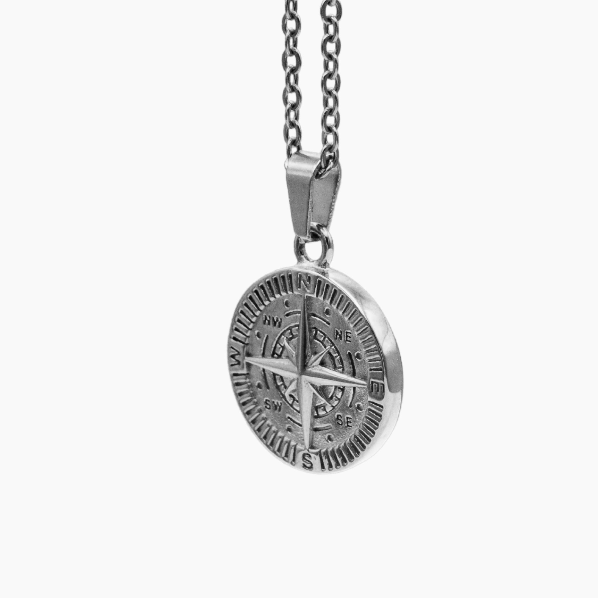 Iconic Compass Pendant - Silver