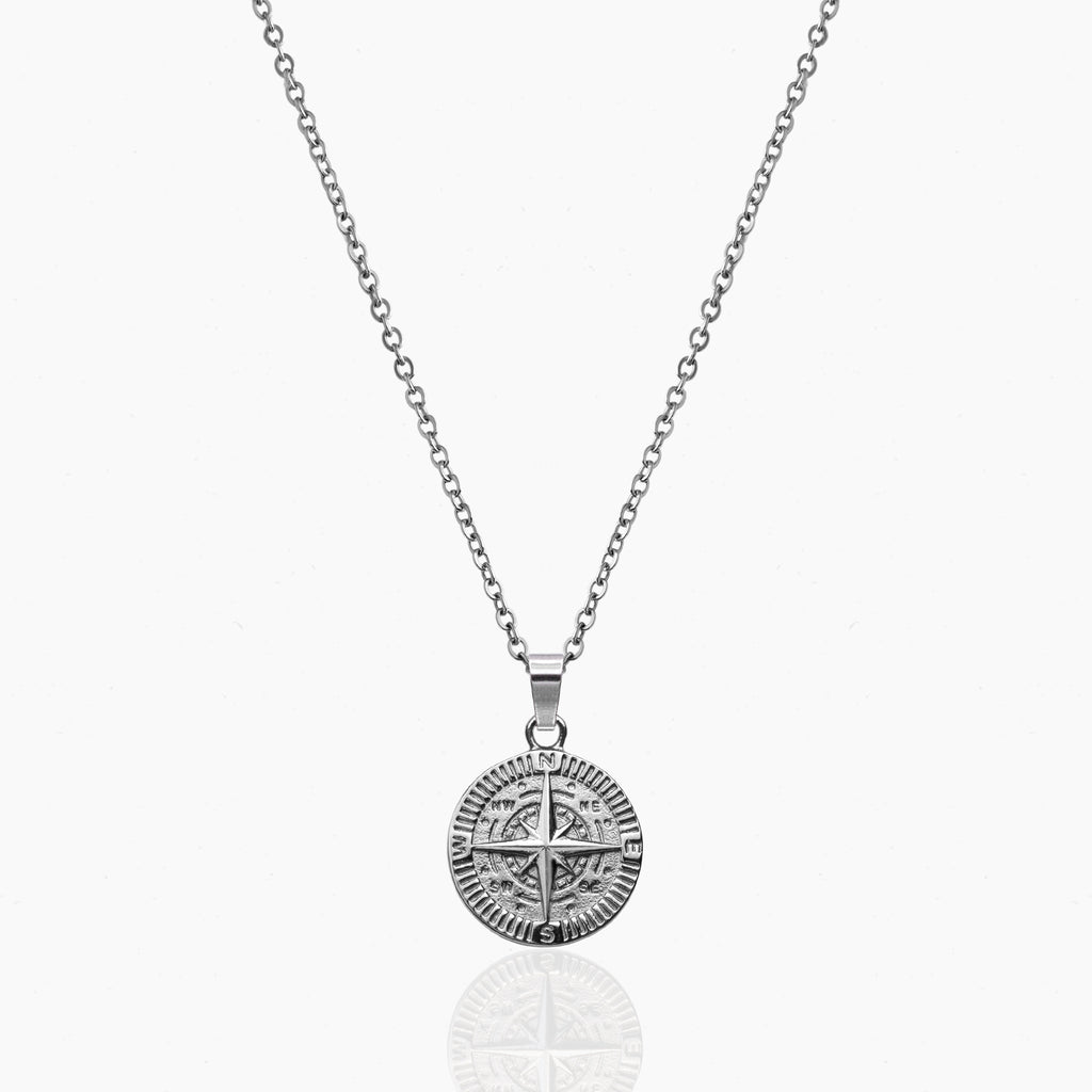 Iconic Compass Pendant - Silver