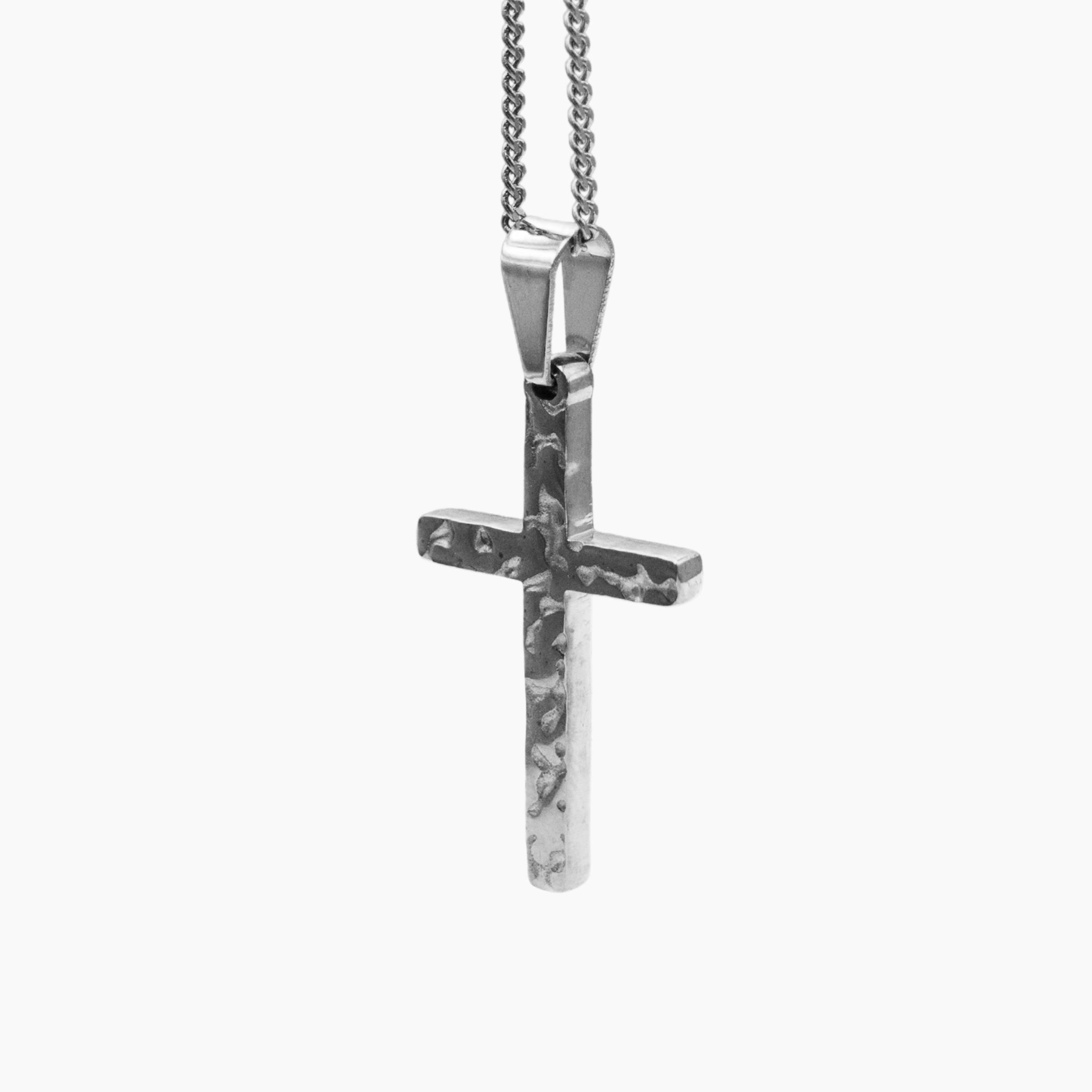 Rugged Cross Pendant - Silver
